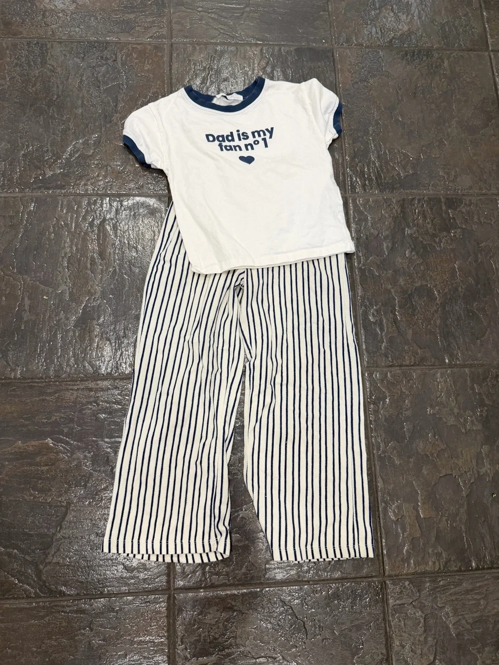 Zara Kids Outfit Bundle Size 6-7Y Dad Is My Fan No. 1 Tee Olive Leggings Sets